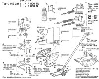 Bosch 0 603 231 821 P 800 SL Cordless Grass Shear Spare Parts